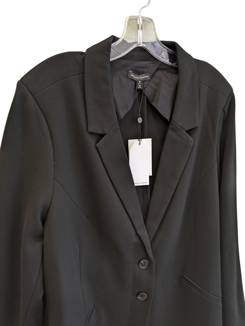 NEW Universal Standard Ponte Knit Blazer Medium 18 20 Black Two Button Career - Picture 4 of 9
